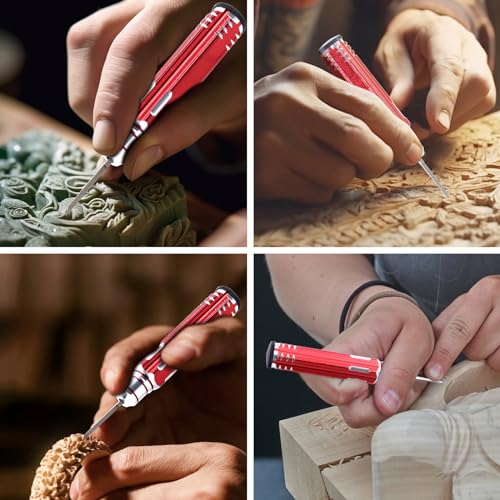 Model Scriber Chisel 7 Blades (0.1/0.2/0.4/0.6/0.8/1.0/2.0mm) - color: Red +Tape