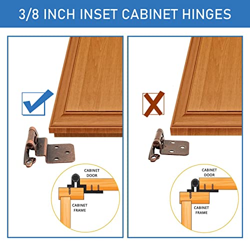 Donanim 6 Pack (3 Pairs) 3/8 Inch Inset Hinges Oil Rubbed Bronze - color: Oil Rubbed Bronze, size: 6 Pack (3 Pairs)