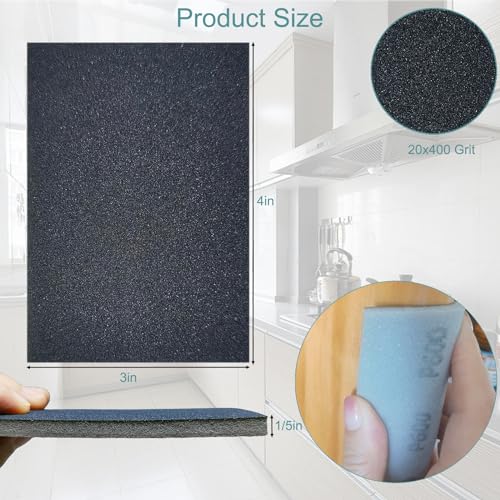 20 PCS 3 x 4 Inch 400 Grit Sanding Sponge Set, Ultra Fine Sanding Sponges Pads, Soft Foam Hand Sander Block Wet Dry Sandpaper for Model Drywall Metal Wood Furniture Polishing - style: 400 Grit
