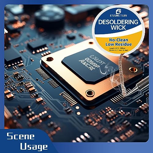 Sn42/Bi58 Lead Free Solder Paste (30g) & No Clean Soldering Flux(10cc) & Soler Wick for Electronic Soldering, SMD/SMT Remove