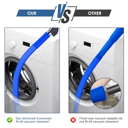 PetOde 2Pcs Dryer Vent Cleaner Kit Universal Vacuum Hose Attachment & Brush - color: Deep Blue