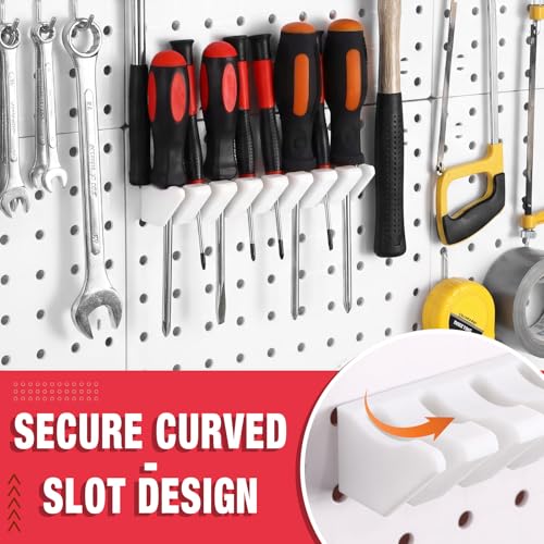 Novabright 1 Pc White Pegboard Screwdriver Holder Pegboard Accessories - color: White