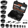 Luckyway Hole Saw Kit, 21-Piece Hole Saw Set, 3/4" to 5" Hole Saws Drill Bits Hole Cutter Kits with Storage Case for Soft Wood, Plastic, PVC and Drywall - size: 17-Piece Hole Saw Set