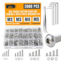 ALBO 2000 Pcs M2-M5 Button Head Socket Screw Kit, 304 Stainless Steel - style: Set 2000 Button Head