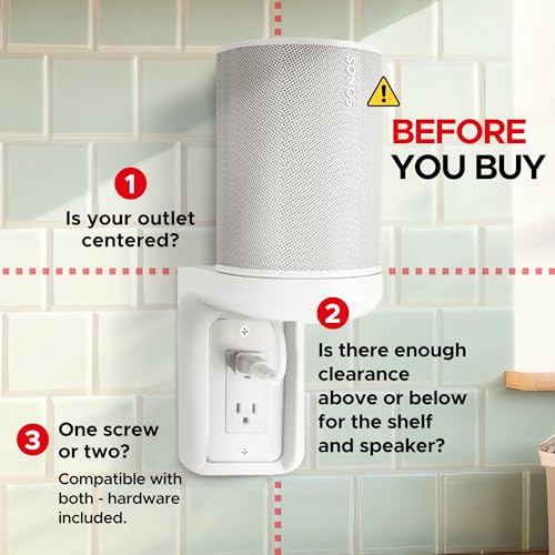 Sound Bass ERA100 Shelf Wall Outlet AC, White, Plug Mount Organizer - color: White