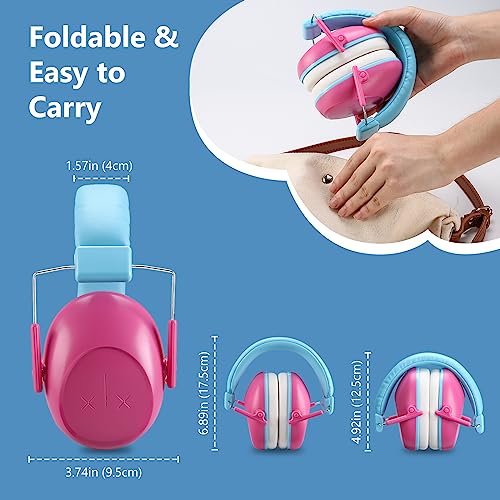 ProCase Kids Noise Cancelling Headphones Ear Hearing Protection, Pink - color: Pink
