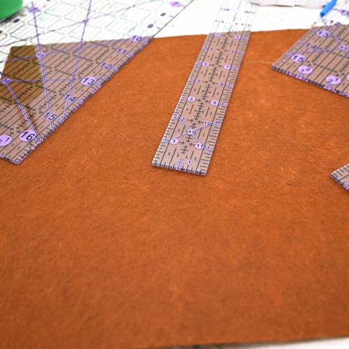 Quilting Rulers Sewing Ruler,Acrylic Quilting Ruler Templates,Precision Cutting Tools for Patchwork Fabric,Sewing Supplies Purple(6"X17",3"X16",1.5"X12",1"X11") - color: Purple