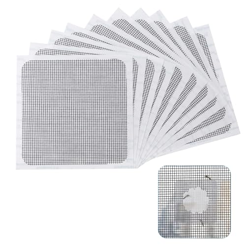 10 Sheets Window Screen Patches Repair Kit, Repair for Window and Door Tears Holes,Fiberglass Screen Tape Mesh Repair Suitable, 4"x 4"(10cm x 10cm) Gray - color: 10pack Grey