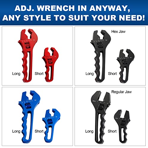 AN Fittings Wrench 3AN-16AN Hose Fittings Adjustable Wrench For An Hose End Fittings Adapter Lightweight Aluminum Black (With 4" Vise Jaws Pads) - color: Black, size: Large