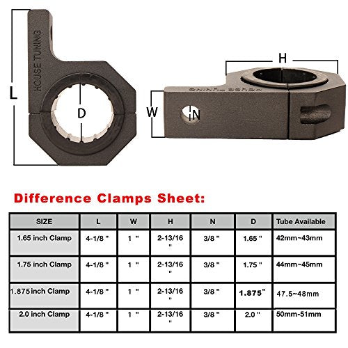 House Tuning 1.875" Roll Cage Clamps 4 Pack,1 7/8" Dimeter Tube Clamp Bracket,Roof Bar Clamp for Fog Light Bar (1.875"-Clamp Mount Kit) - size: 1.875"-Clamp Kit