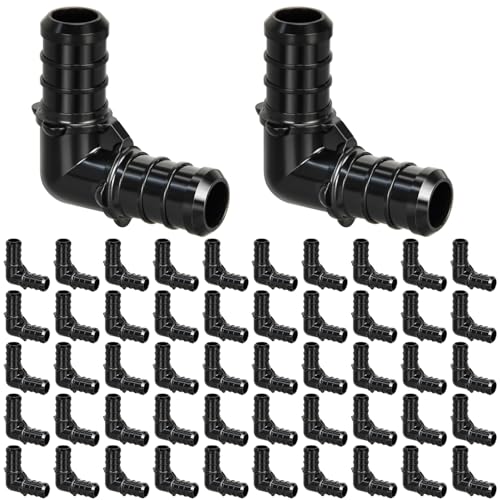 50pcs 1/2" Poly PPSU Barb Crimp PEX Elbow Fittings, No Lead - size: 1/2" Elbow, 50pcs