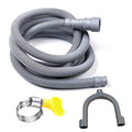 HLMOptimo 13 Feet Universal Washing Machine Drain Hose Flexible Dishwasher Drain Hose Extension Kits Corrugated Washer Hose w/ 1 Adapter 4 Clamps 1 U-Bend Holder - size: 13 feet