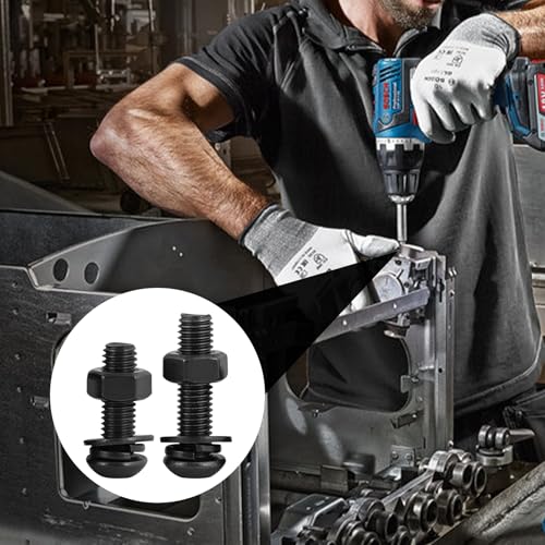 20 PCS M6*25 Cup Head Nuts and Bolts, Hex Head Bolt, Furniture Spare Parts, Crib Bolts Replacement Kit, Fully Threaded, Black Oxide Furniture Screws Connector for Chair Furniture Cots Beds - size: M6*25