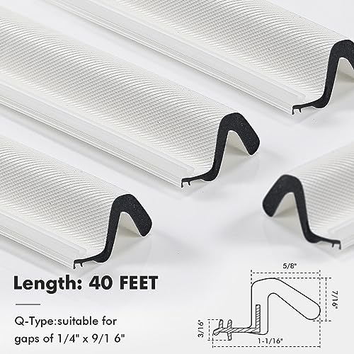 BBTO Weather Stripping Door Window Seal V-Shaped Foam Kerf,40 Feet,White - color: White, size: 40 Feet