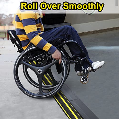 10 ft Floor Cable Cover Protector, Heavy Duty PVC Duct Easy to Unroll, Prevent Trip Hazard for Home Office or Outdoor Settings - size: 10 Feet - Black and Yellow - 1 Pack