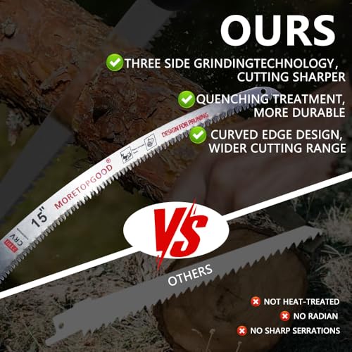 15Inch Arc Edge Reciprocating Saw Blade with Storage Box, 7TPI Japanese Teeth with Curved Edge Wood Pruning Saw Blades for Tree Trimming, Wood Cutting (5 Pack) - size: 15 inch