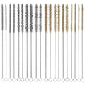Tube Cleaning Brush,Brass Stainless Steel Engine Cleaning Brushes,12 inch Long Round Wire Pipe Cleaner for Deep Pipes (Yellow and Silver, 20 Pcs-5 Size) - color: Yellow and Silver, size: 20 Pcs-5 Size