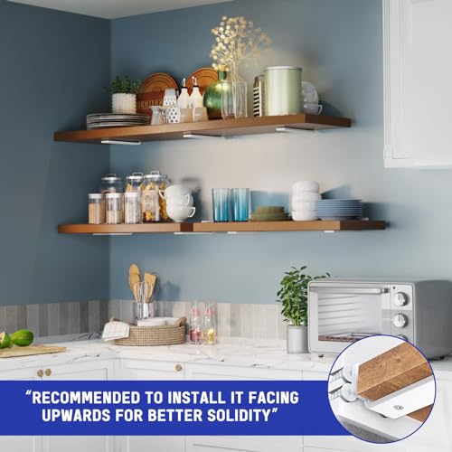 Goovilla Shelf Bracket, Floating Shelf Brackets 8 inch Long, 6 Pack, White - size: 8 Inch, style: White 6Pack