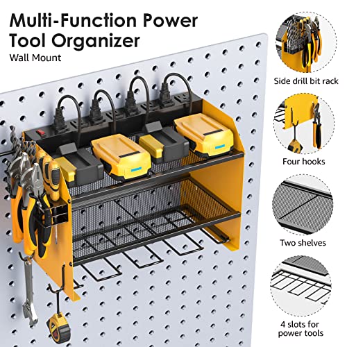 CCCEI Wall Mount Modular Tool Charging Organizer, Yellow, 1 Pack, 3 Tier. - color: Yellow
