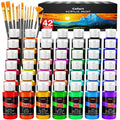 Caliart 42 Colors Acrylic Paint Set with 12 Brushes - color: Regular, size: 2 Fl Oz (Pack of 42)