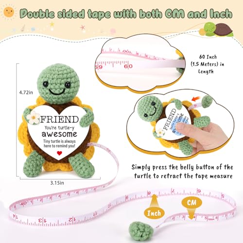 Xinezaa Crochet Turtle 60 in Retractable Tape Measure - style: friend