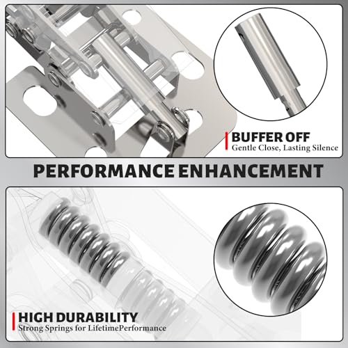 BESTEEL 24 Pack Hidden Hinges Upgrade Soft Close Surface Mounting Hinge,90 Degree Concealed Cabinet Hinges for Kitchen Cabinet Doors Frameless,No Pre-drilled,Surface Mount Hinges with Extra Bumper - size: 24 PCS