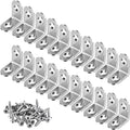 20pcs L Bracket Corner Brace 30mmx30mm Stainless Steel 90 Degree Joints Right Angle Bracket Metal Fastener for Wood, Cabinet, with Screws - size: 30*30mm/ 1.2in