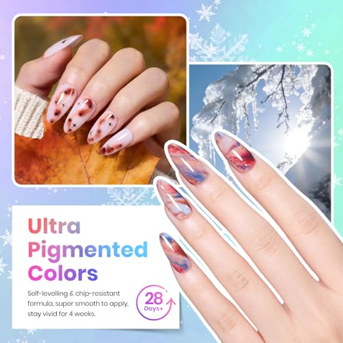 Beetles Gel Nail Polish Set, 36 Colors Gel Polish Kit with Blooming Gel - color: Year in Shades