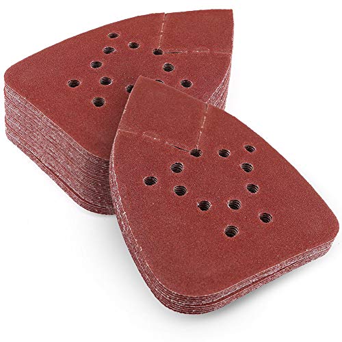 LotFancy 150 Grit Sanding Pads for Black and Decker Mouse Sanders, 50PCS Hook and Loop Sandpaper Sheets, 12 Hole Detail Palm Sander Sand Paper - size: 150 Grit