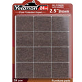 Yelanon Felt Furniture Pads for Hardwood Floors -24 Pcs 2.5" Premium Felt Pads for Chair Legs, Floor Protectors for Furniture, Brown - size: 24 pcs Brown Square