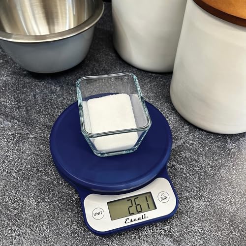 Escali Telero Digital Food Scale, High Precision Kitchen Scale for Cooking, Baking, Portion Control, Meal Prep, Weigh in Grams and Ounces, 11 lb Capacity, Blue (T136) - color: Blue