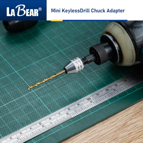 LABEAR Keyless Mini Drill Chuck Adapter, 1/4" Hex Shank, 0.3-3.2mm - size: 0.3-3.2mm