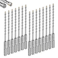 Geinxurn 3/16" x 6" SDS Plus Rotary Hammer Drill Bits, 15PCS Double Thread Masonry Drill Bits Set Carbide Tipped, Drilling in Brick, Stone and Concrete, Cement Walls - size: SDSBIT031606-015