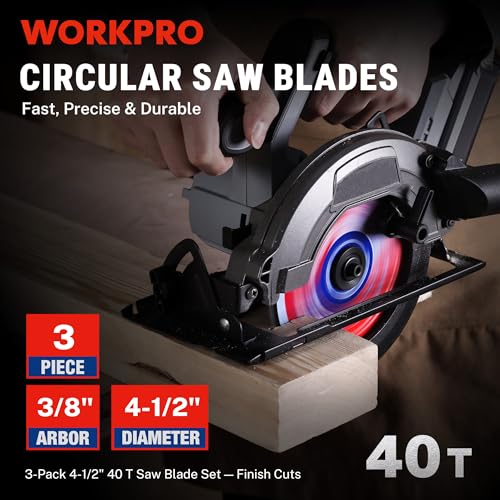 WORKPRO 4-1/2" Circular Saw Blade, 40T General Wood Cutting Set