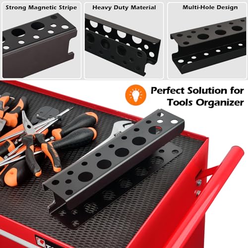 MUTUACTOR Screwdriver Organizer Rack Heavy Duty,Magnetic Mount Screwdriver Holder Plier Organizer,Magnetic Tool Holder Storage Holder for Various Screwdrivers Pliers Shears Tool Chest Cart Workbench - style: Black Screwdrivers Holder