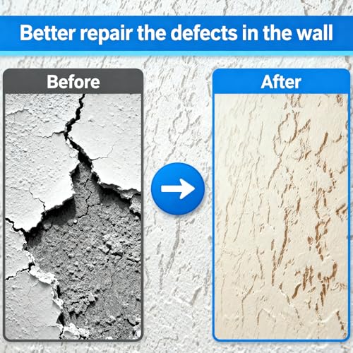 Drywall Texture Repair Kit, 4 Knockdown Texture SpongesandGloves, for DIY Wall & Ceiling Patch, Matching Orange Peel & Splatter Texture