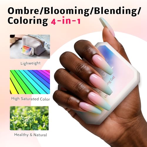 Glitter Pat Gel Ombre Nail Polish Palette, 16Colors Aurora Mermaid Nail Art - color: 16 Colors E