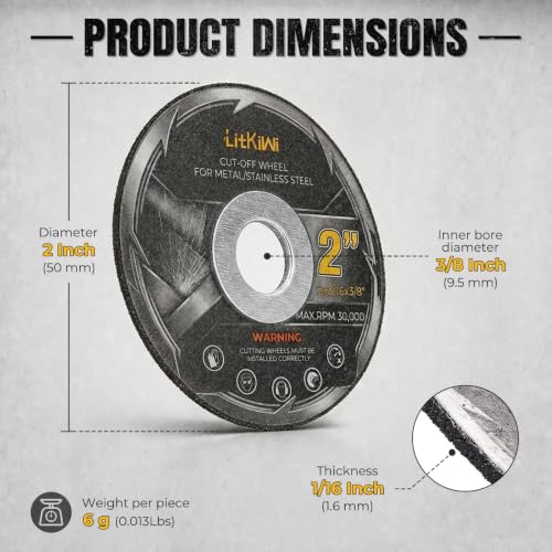 10Pcs 2Inch(50mm) Die Grinder Cut Off Wheel with Mounting Mandrel 3/8"Arbor - size: 10Pcs 2 inch Die Grinder Cut Off Wheel