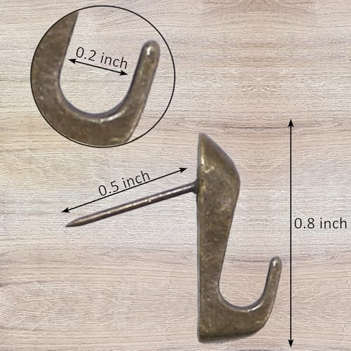 Push Pin Picture Hooks, Push Pin Hangers, Decorative Push Pins for Wall Hanging, Thumb Tacks for Hanging, Bulletin Board Hooks (Bronze) - style: Bronze
