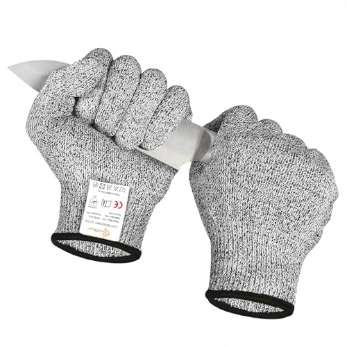 Evridwear Cut Resistant Gloves Food Grade Level 5 Kitchen Safety Protection (Gray, Small) - color: Gray, size: Small (Pack of 1)