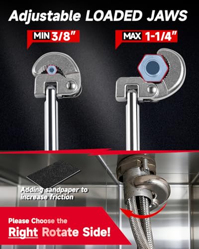 6Pcs Plumbing Tools with Multifunctional Sink Wrench & Basin Wrench