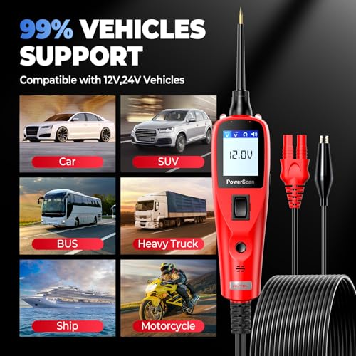Autel PowerScan Automotive Circuit Tester, 12-24V Power Circuit Probe Tool