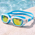 Vvinca Kids Swim Goggles, Swimming Goggles for Kids 3-14 Anti-Fog UV Protection No Leak Pool Glasses for Boys Girls - color: 03 - Blue & White