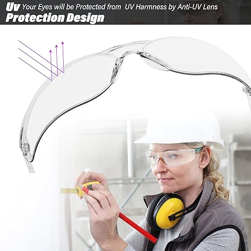 Salfboy Clear Safety Glasses Bulk for Men, Ansi Z87.1 Protective Eyewear - color: Colorful