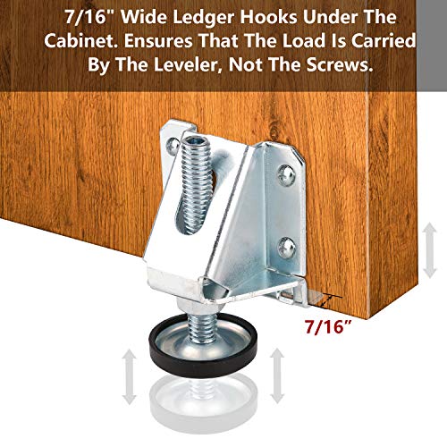 Anwenk Leveling Feet Heavy Duty Furniture Levelers Adjustable Table Leg Leveler w/Lock Nuts for Furniture,Table, Cabinets, Workbench,Shelving Units and More