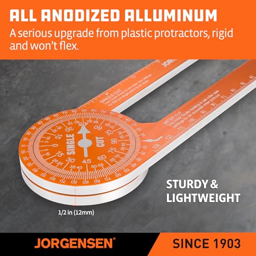 Jorgensen 7" Aluminum Miter Saw Protractor, Angle Finder Tool