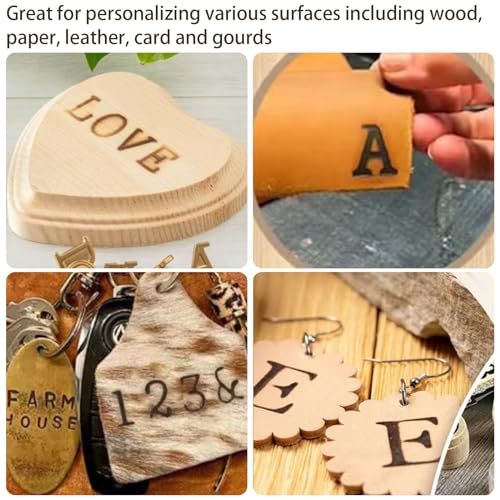 Arokimi Wood Burning Tips,Uppercase Alphabet HotStamps Set for Branding and Personalization of Wood, Leather, and Other Surfaces, Letters