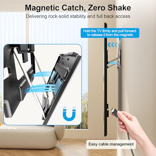 Supcline 0.31” Ultra Slim TV Wall Mount for 42-100 Inch TV Up to 176lbs - size: 42-100 inch