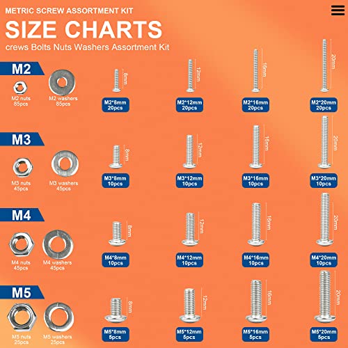NINDEJIN Black & Silver Hex Socket Head Screws Bolts Nuts and Flat Washer Assortment Kit(Hex Socket Flat/Button/Cap Head) (580Pcs Hex Cap Head Socket Screws Nuts) - size: 580 Hex Button Head Socket Screws Nuts