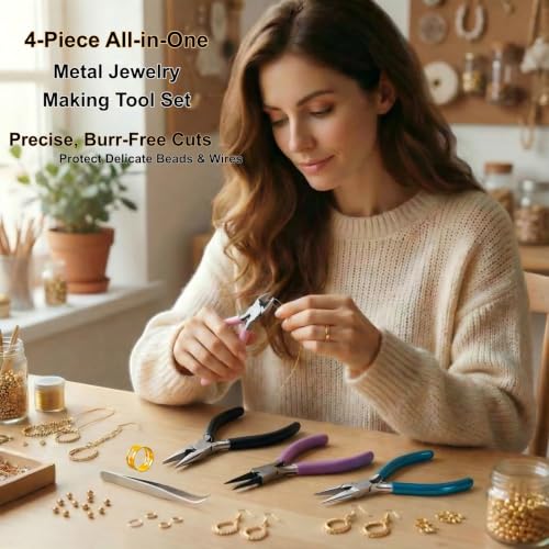 4pcs Mini Jewelry Pliers Tools Set for Jewelry Making & Repair